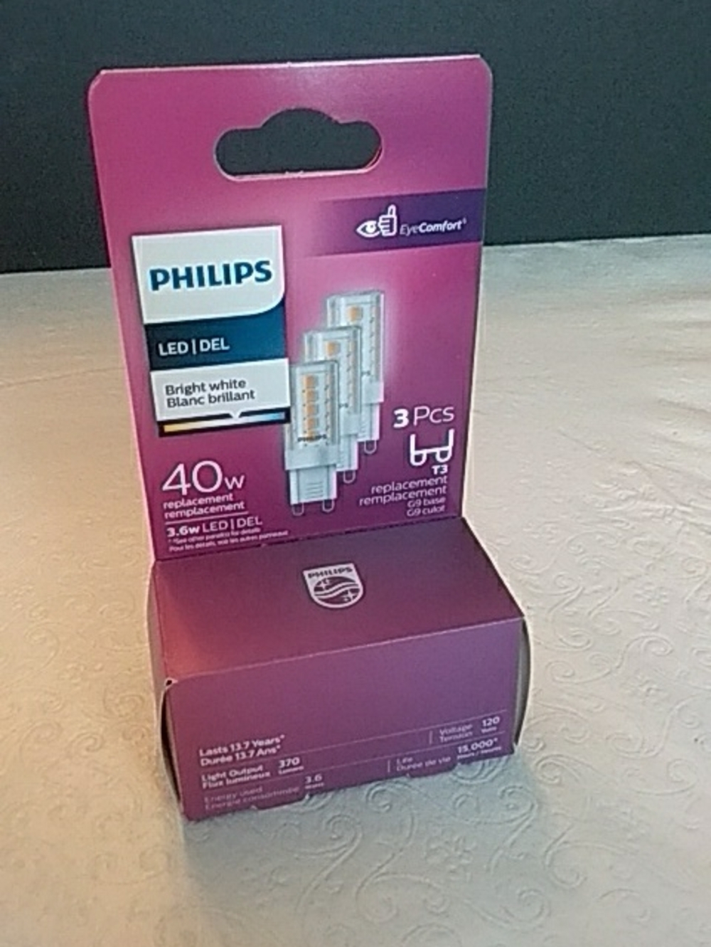 Philips LED Replacement Bulbs - Pink/Purple Packaging (3 Pack)